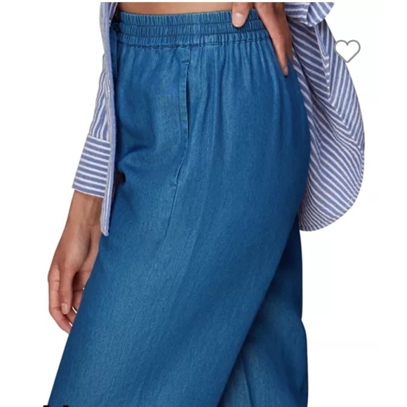 Whistles Lucy Chambray Barrel Leg Pants New with tags Size 14 - Picture 3 of 11